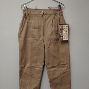 NWT Vintage Genuine Leather Braefair Woman's Light Brown High-Rise Pants size 8